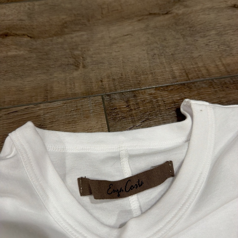 Enza Costa supima cotton sleeveless tee in white - Picture 3 of 6